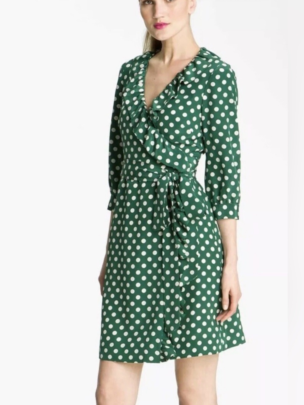 Kate Spade Daniella Polka Dot Silk Wrap Dress $428